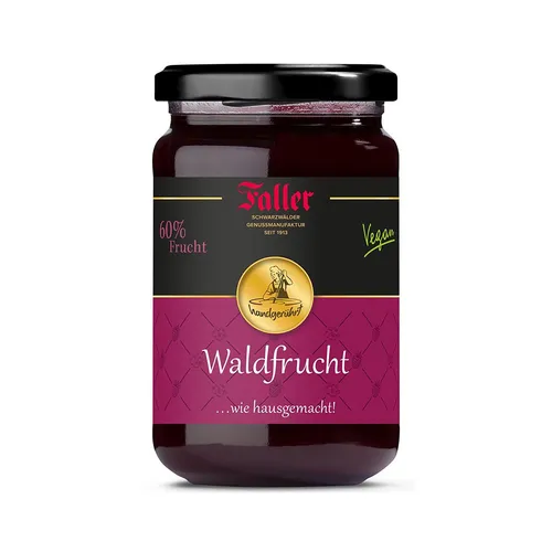 Faller Waldfrucht-Konfitüre aus dem Schwarzwald mit 60% Frucht 330 Gramm