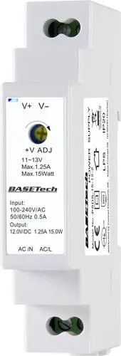 Basetech BT-2250247 Hutschienen-Netzteil (DIN-Rail) 12V 1.25A 15W Anzahl Ausgänge:1 x Inhalt 1St.