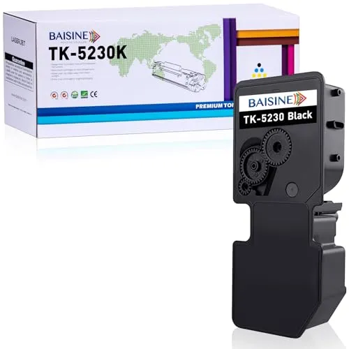 BAISINE TK5230 TK-5230K Toner Kompatibel für Kyocera TK5230K TK-5230 Schwarz für Kyocera ECOSYS M5521cdn M5521cdw P5021cdn P5021cdw Toner Schwarz