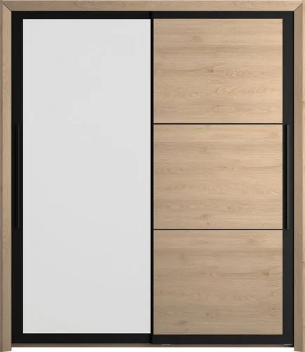 Kleiderschrank GAMI - Kinderkleiderschrank mit 2 Türen - Stylischer Kinderkleiderschrank in Kastanie Natur, mit 5 variabel einsetzbaren Einlegeböden und 2 Kleiderstangen für optimale Stauraumnutzung. Ideal für das Kinderzimmer!