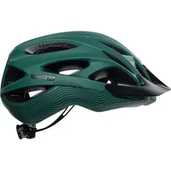 Contec Helm Laska CT - Sportlicher Trekking- und Tourenhelm in Matt Grün/Schwarz - Leichter Trekkinghelm mit In-Mold-Technologie und verstellbarem XY-Sizer. Inklusive Visier, reflektierenden Riemen für mehr Sichtbarkeit und integriertes Insektennetz – ideal für Outdoor-Abenteuer!