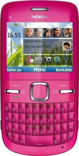 Smartphone NOKIA C3-00 Hot Pink / Rosa - ohne SIM-Lock + 2Gb MicroSD NEU/OVP