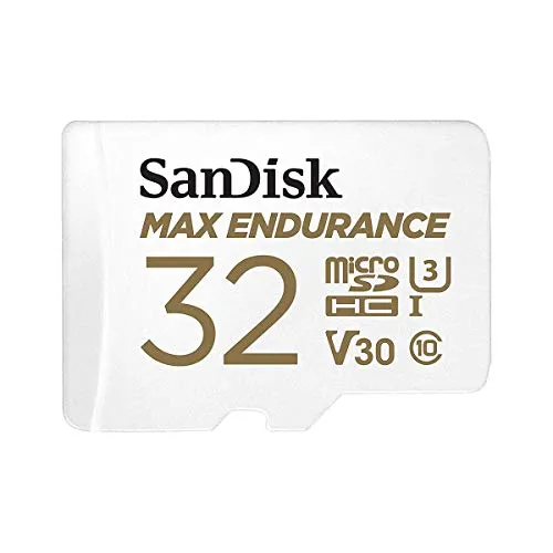 SanDisk MicroSD-Card Max Endurance 32GB inkl. Adapter - Die SanDisk MAX ENDURANCE MicroSD-Karte mit 32 GB bietet hohe Lesegeschwindigkeiten von bis zu 100 MB/s, ideal für Dash-Cams und Überwachungssysteme. Zuverlässig für 4K-Videos und schnelle Datenübertragungen.