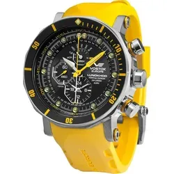 Vostok Europe Watch YM86-620A505-YLW - Herren Armbanduhr mit robustem Edelstahlgehäuse, stilvollem schwarzen Zifferblatt und strapazierfähigem Silikonarmband – ideal für jeden Anlass.