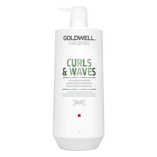 Goldwell Dualsenses Curls & Waves Hydrating Shampoo 1000 ml - Shampoo für lockiges und gewelltes Haar mit microPROtec complex und Milchprotein. Spendet Feuchtigkeit und reinigt sanft. Unterstützt die Sprungkraft und minimiert Farbverlust für strahlende Ergebnisse.