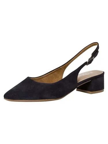 Tamaris Slingpumps 1-29500-42 805 - Elegante Damenpumps - Damen-Pumps mit spitzer Schuhspitze und 4 cm Blockabsatz, aus hochwertigem Leder für stilvolles Auftreten. Innovative TOUCH-IT-Technologie sorgt für optimalen Tragekomfort.