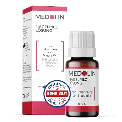 Medolin® Nagelpilz Lösung - Effektiver Nagellack für schöne & gepflegte Nägel - Rezeptfreies Medikament zur Bekämpfung von Nagelpilz. Wissenschaftlich bestätigte Wirkung mit schnell bildender Schutzschicht für gesundes Nachwachsen der Nägel.
