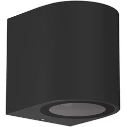 ledscom.de Wandleuchte ALSE für außen, IP54, Downlight, schwarz matt, rund, 1x GU10 max. 35W