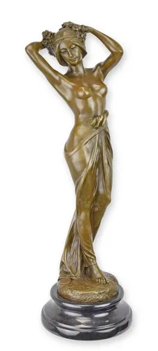 Aubaho Dekoobjekt Skulptur Bronze Frau Akt Erotik Replikat - Elegante Bronzeskulptur einer Frau im Akt – ein einzigartiges Dekoobjekt, das Retro-Design und Kunstfertigkeit vereint. Ideal für stilvolle Wohnräume und Kunstliebhaber, die das Besondere schätzen.