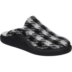 Westland Damen Pantoffeln Monaco D 149, Hausschuhe in Schwarz-Weiß, Weite F 1/2 - Bequeme Hausschuhe aus kuscheligem Filz, ideal für Herbst und Winter. Die flache Sohle sorgt für angenehmen Tragekomfort, perfekt für entspannte Stunden zu Hause.