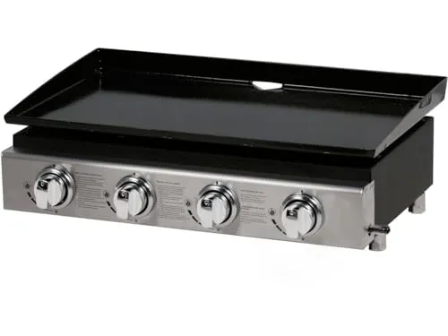 habitat et jardin Plancha Presto 4 - 4 Brenner Grill - Grill der Kategorie Grills mit 4 leistungsstarken Brennern und 9,7 kW für perfekte Grillresultate, robust aus rostfreiem Stahl und ideal für Gartenpartys.