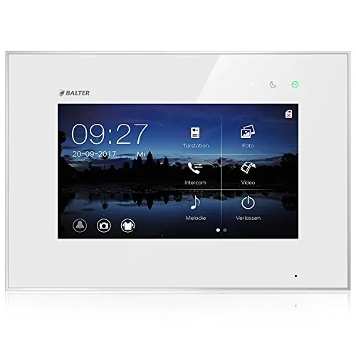 Balter Zusatz WLAN Monitor EVO Video-Türsprechanlage - Video-Türklingel mit 7 Zoll Touchscreen, App-Steuerung für Türöffnen per Smartphone und einfache Installation dank 2-Draht-Bus-Technik.