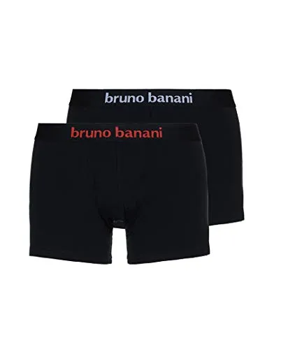 bruno banani - Flowing - Short - 2er Pack (5 Schwarz (Rot/Weiß))