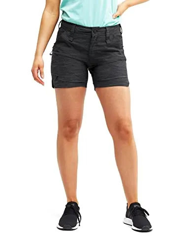 RevolutionRace Damen Hike & Dive Shorts – Vielseitige Hybrid-Shorts für Outdoor-Aktivitäten, Schwarz, XL - Praktische Taschen für Wertsachen, schnell trocknendes Gewebe und elastischer Bund sorgen für Komfort und Flexibilität. Ideal für Abenteuer und Erkundungen im Freien!