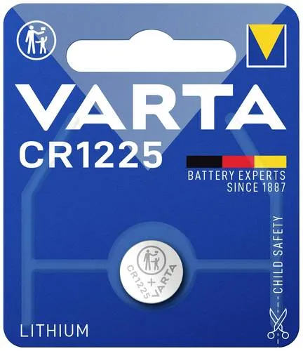 Varta CR1225 - Lithium 3V Knopfzelle 48mAh, langlebig und zuverlässig für Uhren, Taschenrechner und Fernbedienungen