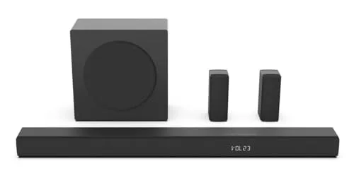 Hisense AX5100Q 5.1 CH Soundbar mit Dolby Atmos - Erleben Sie beeindruckenden 5.1-Sound mit der Hisense AX5100Q Soundbar. Inklusive kabellosem Subwoofer und semi-kabellosen Surround-Lautsprechern für ein immersives Klangerlebnis.