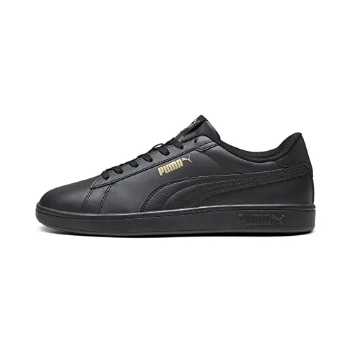 Puma Smash Sportschuhe 3.0 L Schwarz EU 41 - Sneaker aus weichem Leder mit gepolsterter SoftFoam+ Innensohle für optimalen Komfort. Ideal für den Alltag und sportliche Aktivitäten, kombiniert klassisches Design mit nachhaltigen Materialien.