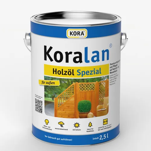 KORALAN Holzöl Spezial UV, Natur, 2,5 Ltr - Holzöl für optimalen UV-Schutz, ideal für langlebige Holzoberflächen im Innen- und Außenbereich.