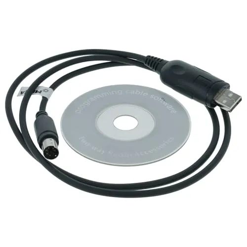 vhbw USB Programmierkabel kompatibel mit Yaesu/Vertex FT-7800, FT-7100M, FT-7800R, FT-7800E, FT-7900R, FT-7900, FT-8100M, FT-8100 Funkgerät, schwarz