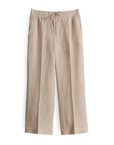 OPUS Damen City Pants MAIKITO | Hochwertige Leinenhose in Natural Glaze, Größe 42 - Damen-Hosen aus reinem Leinen, ideal für einen lässigen und stilvollen Look. Der Relaxed Fit sorgt für hohen Tragekomfort und vielseitige Kombinationsmöglichkeiten.