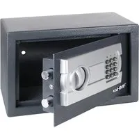 display4top Möbeltresor EMT17 mit Elektronikschloss - Robuster Möbeltresor aus Stahl in Schwarz, ausgestattet mit einem sicheren Elektronikschloss und zusätzlichen Schlüsseln für maximalen Schutz.