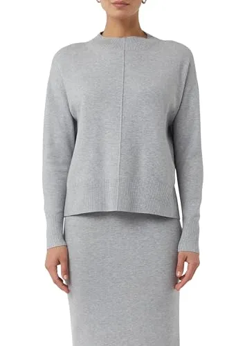 comma casual identity Pullover & Shorts - Stylischer Feinstrickpullover aus Viskosemix mit Biesen, perfekt für entspannte Freizeitlooks