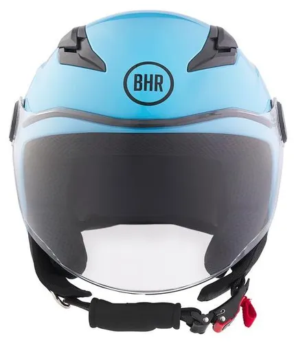 BHR 838 CHILDREN, Kinder-Motorradhelm Demi-Jet ECE 22.06 - Sicherer Rollerhelm in Blau - Der BHR 838 CHILDREN ist ein leichter und sicherer Kinder-Motorradhelm mit kratzfestem Visier. Mit einem stylischen Design und optimaler Belüftung bietet er Komfort und Sicherheit für jedes Abenteuer!