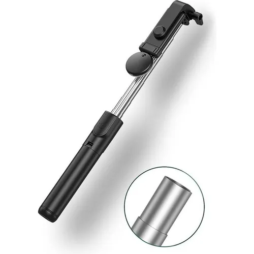 Hurtel Selfie stick WH1YXS telescopic tripod 1m with round lamp and phone holder - black (1404978613)