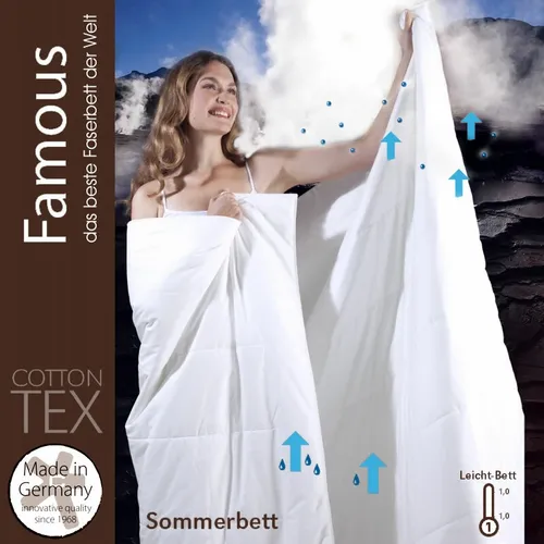 Centa Star Famous Leicht-Bett 200x220 cm - Sommerdecke für Allergiker - Bettdecken, 60° waschbar, allergikergeeignet und mit praktischer Tragetasche – ideal für einen erholsamen Sommer Schlaf.