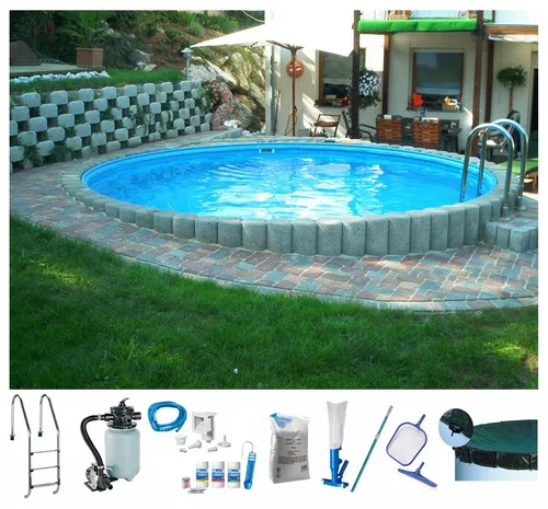 KONIFERA Rundpool COSTA RICA 2 – Komplett-Set für Ihren Garten - Genießen Sie den Luxus eines eigenen Pools! Das 9-teilige Set enthält alles, was Sie für unbeschwerte Stunden im Wasser benötigen: Sandfilteranlage, Abdeckplane, Leiter und mehr. Ideal für entspannte Momente im eigenen Garten.