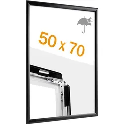 Wetterfester Klapprahmen B2 aus Aluminium, schwarz - Praktischer Klapprahmen B2 aus wetterfestem Aluminium für die Außennutzung. Mit umlaufender Dichtung und UV-beständiger Folie schützt er Ihre Plakate optimal vor Umwelteinflüssen. Ideal für Werbung im Freien!