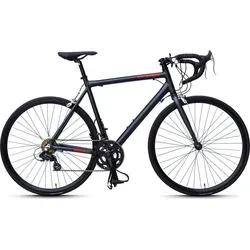 WYNN Rennrad 28 Zoll ROD1.0 schwarz - 14 Gänge für schnelle Touren - Rennrad mit leichtem Aluminiumrahmen und Shimano 14-Gang-Schaltung für schnelle Fahrten. Umweltfreundliche Montage aus Solarenergie und ideal für sportliche Abenteuer.