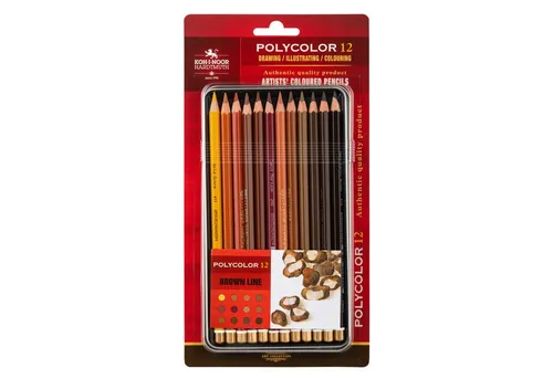 KOH-I-NOOR Buntstift KOH Künstlerfarbstifte Polycolor Braune Serie 12er