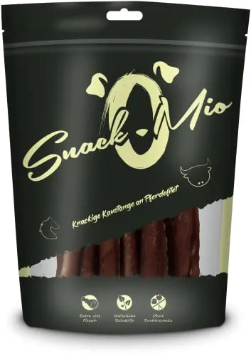 SnackOMio – Premium Hundesnack – knackige Kaustange an Pferdefilet, getreidefrei, 1er Pack (1 x 70g)