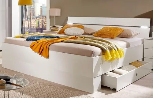 WIMEX Stauraumbett "Cheep", 180x200cm mit LED-Beleuchtung - Betten mit integrierter LED-Beleuchtung und praktischen Schubkästen für zusätzlichen Stauraum. Ideal für modernes Schlafzimmer, Made in Germany.