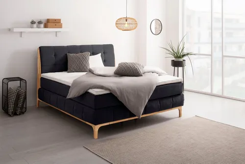 OTTO home Boxspringbett Jelle (5-St), zertifizierte, recycelte Bezugsstoffe, verschiedene Ausführungen