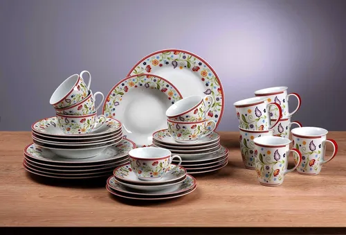 Flirt Ritzenhoff & Breker Doppio Shanti Kombiservice 36-teilig - Kombiservice für stilvolle Anlässe, aus hochwertigem Porzellan, ideal für Familienfeiern oder festliche Dinner.
