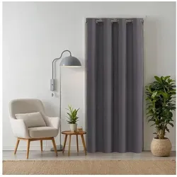 tinycurtains Türvorhang grau 210 x 150 cm - Schiebevorhänge, vielseitig einsetzbar für gängige Türgrößen, schützt vor Mücken und sorgt für thermische Isolation, ideal für Kinderzimmer durch starken Verdunkelungseffekt.