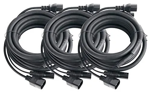 Pronomic Stage IECD-5 DMX Hybridkabel C/DMX 5m 3x Set - Zubehör für Lichttechnik: 3 Kombi-Kabel für Strom und DMX-Signal, ideal gegen Kabelsalat. Belastbar bis 10 A, perfekt für professionelle Lichteffekte.