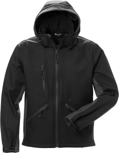 Herren Softshelljacke 124149-996 in 3XL schwarz/grau - Arbeits- & Schutzkleidung, winddicht und wasserabweisend mit Fleece-Futter für optimalen Komfort, abnehmbare Kapuze und zahlreiche Taschen für praktische Nutzung.