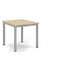 Besprechungstisch 80x80x72cm mit Ahornplatte - Der vielseitige BASE-MODUL Q Konferenztisch eignet sich ideal für Besprechungen, Schulungen und Cafeterien. Modernes Design mit stabilen Rundfüßen und höhenverstellbaren Schrauben für optimale Anpassung an Bodenunebenheiten.