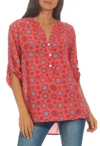 Malito Damen Bluse mit Print - Elegante Tunika für jede Jahreszeit - Blusen & Tuniken für Damen, vielseitig tragbar als Kurz- oder Langarm und im modernen Oversize Look mit ausgefallenem Aufdruck.