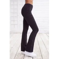 Jeggings BUFFALO Damen Gr. 42 schwarz - Casual Jeggings im Flared-fit von Buffalo mit elastischem Bund und ausgestelltem Bein. Hergestellt aus bequemer Stretchqualität für optimalen Tragekomfort.