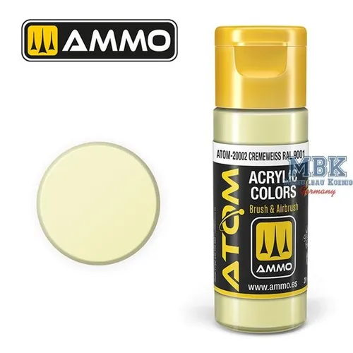 Ammo of MIG ATOM20002 ATOM COLOR Cremeweiss RAL 9001