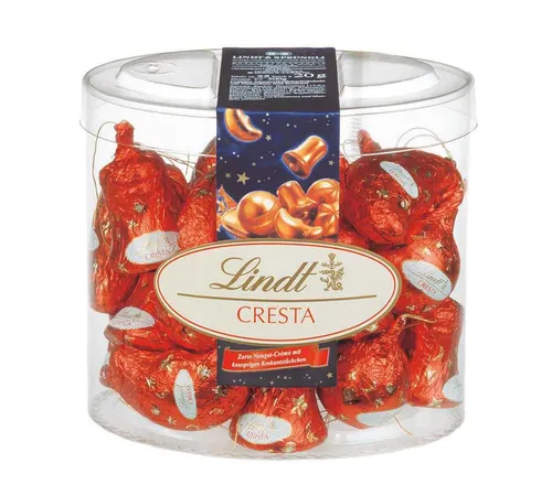 Lindt Schokolade Baumbehang Cresta, 500 g - Schokolade mit zarter Nougat-Crème und knusprigen Krokantstückchen, ideal als Weihnachtsgeschenk und zur Baumdekoration für eine schokoladige Weihnachtsstimmung.
