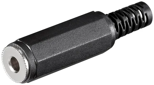 Klinkenbuchse, 3,5mm, Stereo / 3 polig, Kunststoffausführung mit Knickschutz, Lötmontage