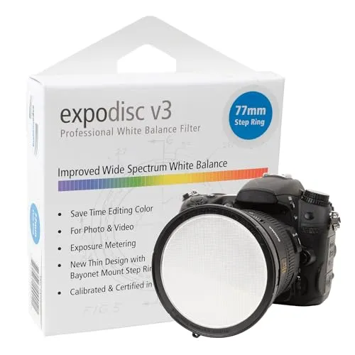 EXPODISC Expoimaging Filter Balance des Blancs V3 77mm - Hochwertiger Objektivfilter für präzise Farbkorrektur, ideal für kreative Fotografie und Videografie.