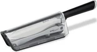 Tefal K25690 Ever Sharp Chef-Messer mit Messerschärfer - Kochmesser mit 16,5 cm Klinge, exklusive Schleiftechnologie für ständiges Schärfen und sicherem Verschlusssystem, ideal für die tägliche Zubereitung.
