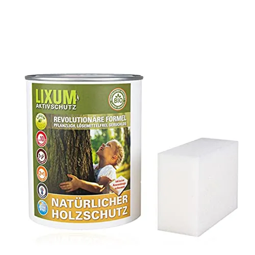 LIXUM 100% biologische & natürliche BIO Holzschutz Lasur - universell, Farbe:farblos 0.00, Inhalt:175 ml ( ca.5m² )