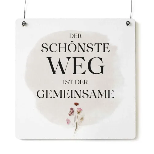 Interluxe Holzschild  XL - Der schönste Weg ist der gemeinsame - Serie Wildflora
